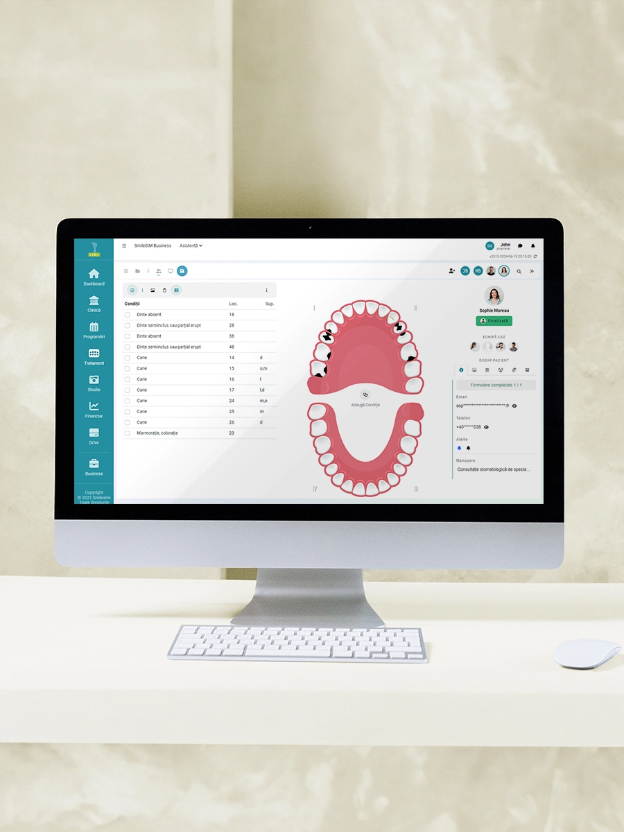 Graphique Dentaire fonction d'application logicielle
